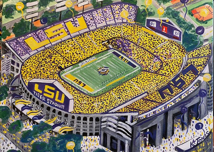 LSU Tiger Stadium Tiger Stadium 11 X 14 Signed Print LSU College Football Baton ... photo