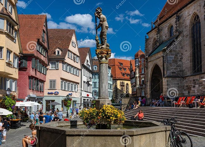 Collegiate Church Marketplace with Fountain in Front of Collegiate Church of ... photo