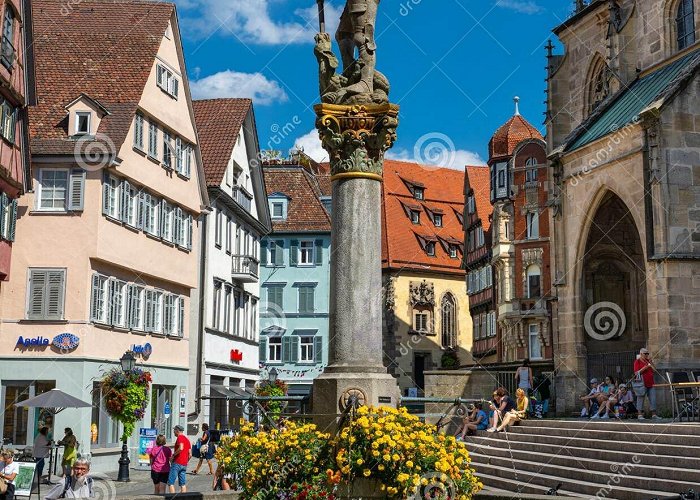 Collegiate Church Marketplace with Fountain in Front of Collegiate Church of ... photo