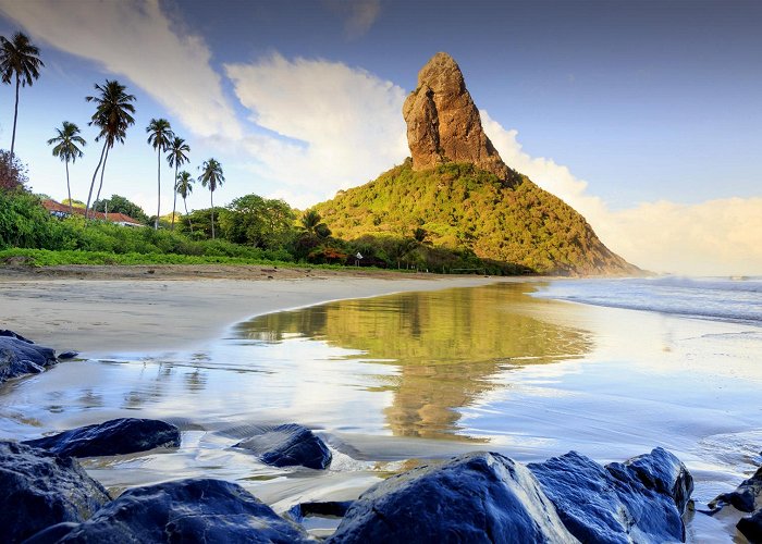 Conceiçao Beach Conceicao beach with Morro Pico mountain in the background ... photo