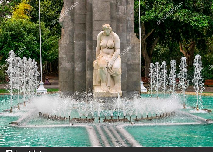 Parque Garcia Sanabria A naked woman sculpture in the middle of the fountain water jets ... photo