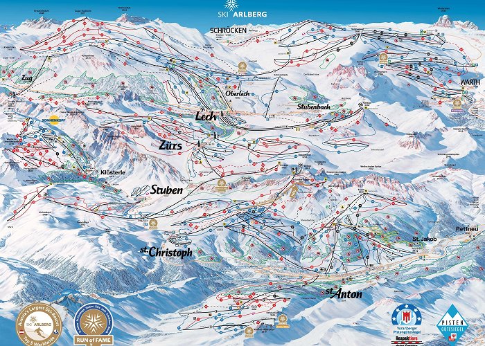 Ski Arlberg St. Anton am Arlberg Piste Map | Plan of ski slopes and lifts ... photo