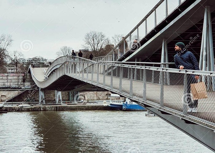 passerelle Simone de Beauvoir Passerelle Simone De Beauvoir, a Famous Rope Bridge in the City of ... photo