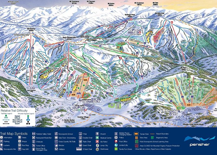 Home Rope Tow Perisher Trail Map • Piste Map • Panoramic Mountain Map photo