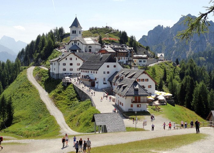 Mount Lussari Cable Car Visit And Explore The Monte Lussari Sanctuary above Tarvisio, Italy photo