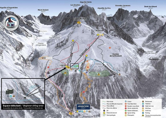 Grands Montets-Argentiere Grands Montets Trail Maps | OpenSnow photo