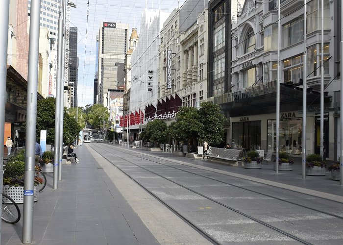 Bourke Street Mall Bourke Street Mall, Melbourne, looking West · Australia · Covid-19 ... photo